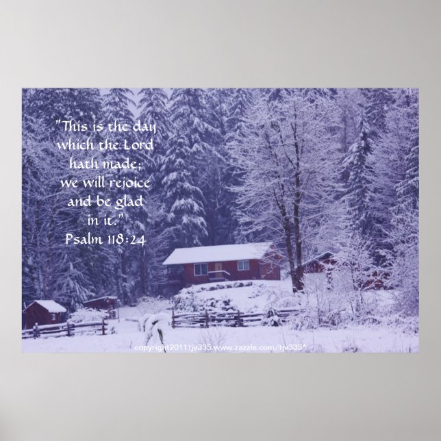 Snowy Splendour 3 Print w/Scripture Verse (Front)