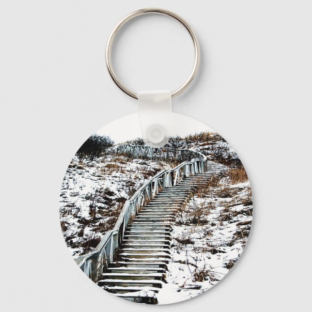 Snowy Staircase Key Chain (Front)