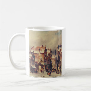 Snowy street in Haarlem by Charles Leickert Coffee Mug