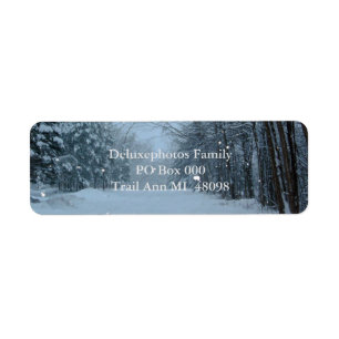 Snowy Street Return Address Label