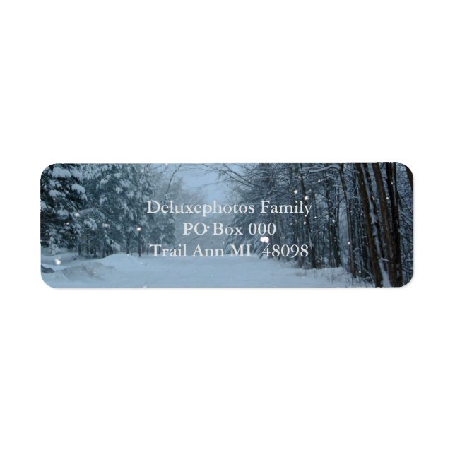 Snowy Street Return Address Label (Front)