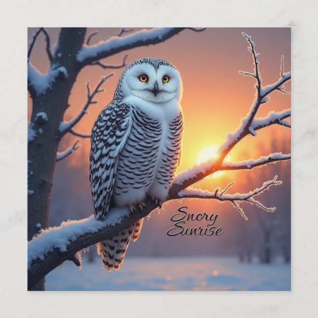 Snowy Sunrise Woodland Trust Fairdeal Christmas Advice Card (Front)