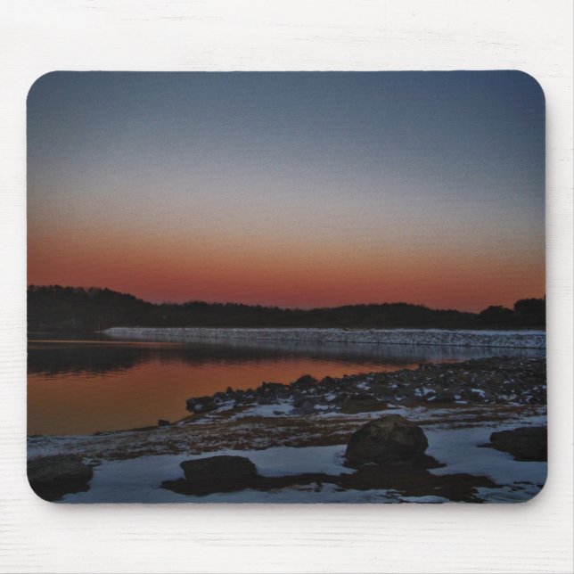 Snowy Sunset at Lake Arrowhead Mouse Pad (Front)