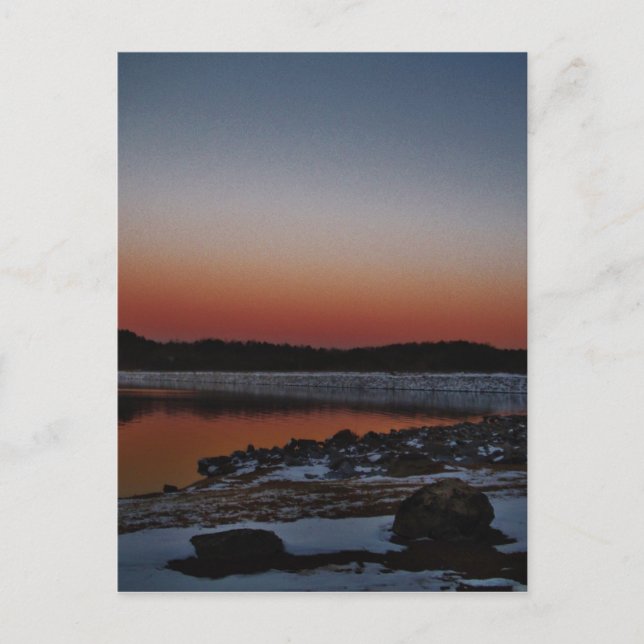 Snowy Sunset at Lake Arrowhead Postcard (Front)