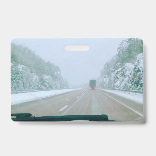 Snowy Swedish Road Trip ID Badge