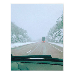 Snowy Swedish Road Trip Photo Print