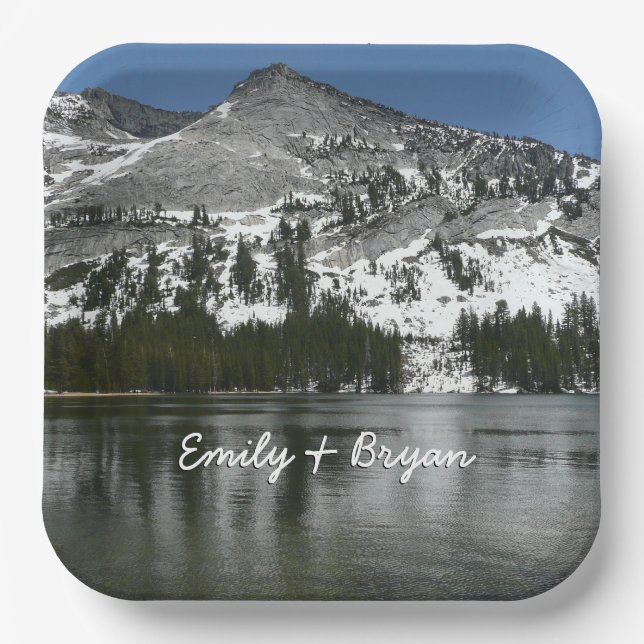 Snowy Tenaya Lake Yosemite National Park Photo Paper Plate (Front)