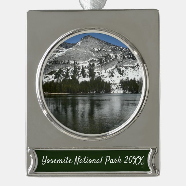 Snowy Tenaya Lake Yosemite National Park Photo Silver Plated Banner Ornament (Front)