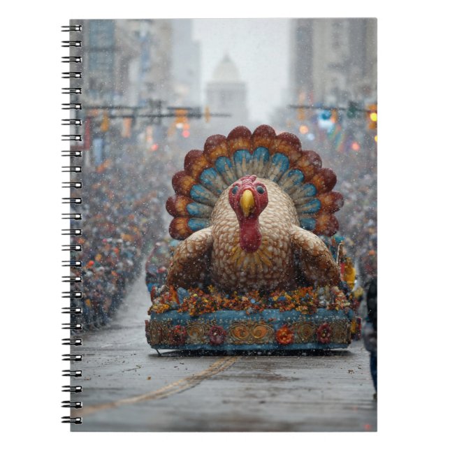 Snowy Thanksgiving Parade Turkey Notebook (Front)