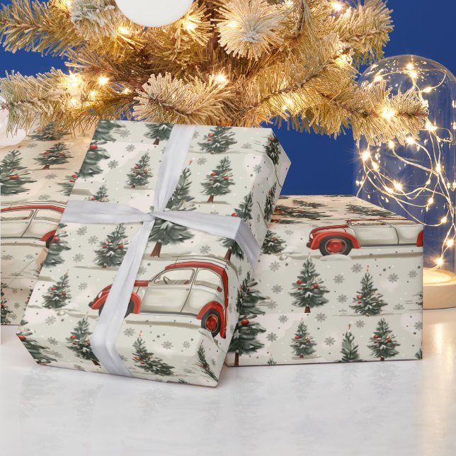 Snowy tree Christmas wrap Wrapping Paper (Holidays)
