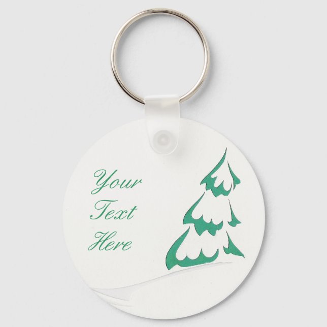 Snowy Tree Keychain (Front)