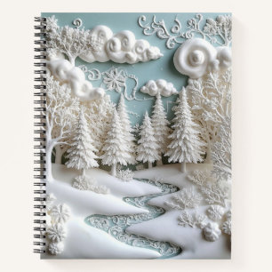 Snowy Trees and Frosty Patterns Notebook