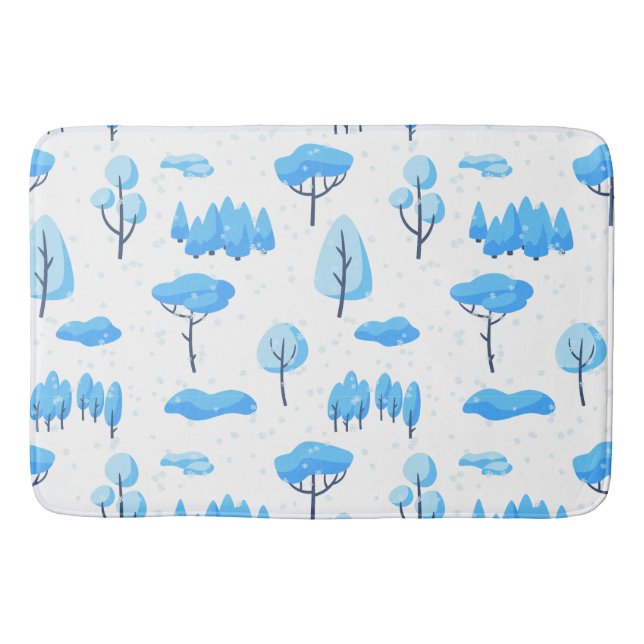 Snowy Trees Bath Mat (Front)