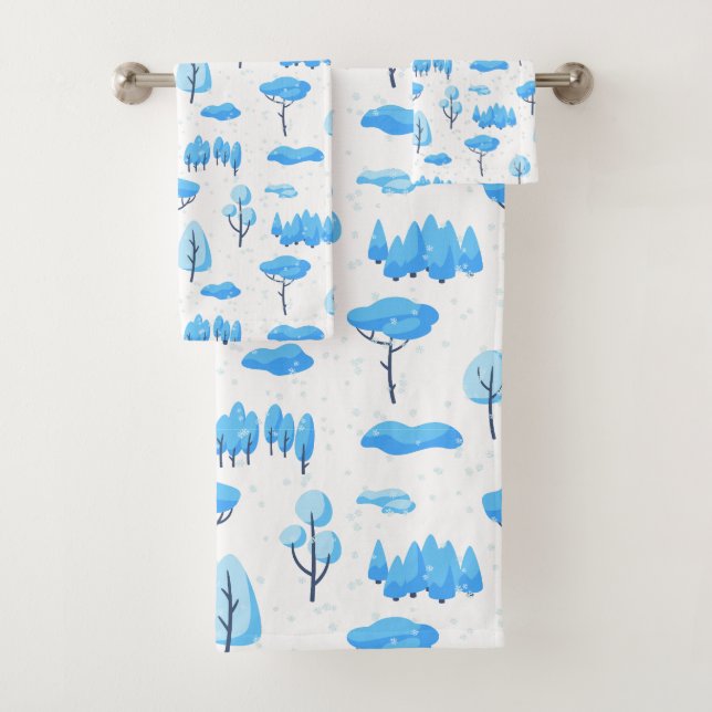 Snowy Trees  Bath Towel Set (Insitu)
