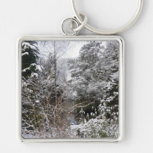 Snowy Trees Key Ring