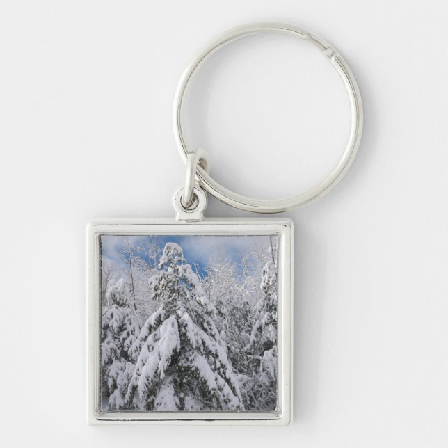 Snowy Trees Key Ring (Front)
