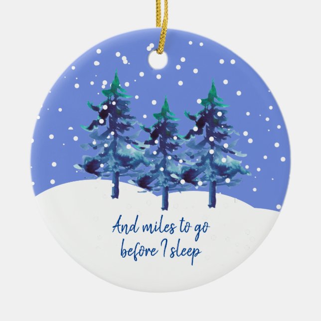 Snowy Trees Ornament Robert Frost Poem (Front)