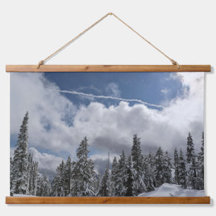 Snowy Trees Photo Hanging Tapestry