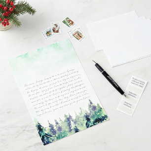 Snowy trees winter Christmas stationery paper