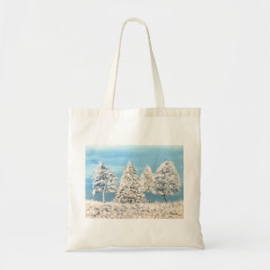 Snowy trees Winter wonderland Tote Bag