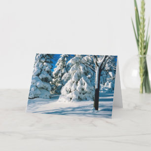 Snowy Trees Xmas Holiday Business Blank Christmas Card