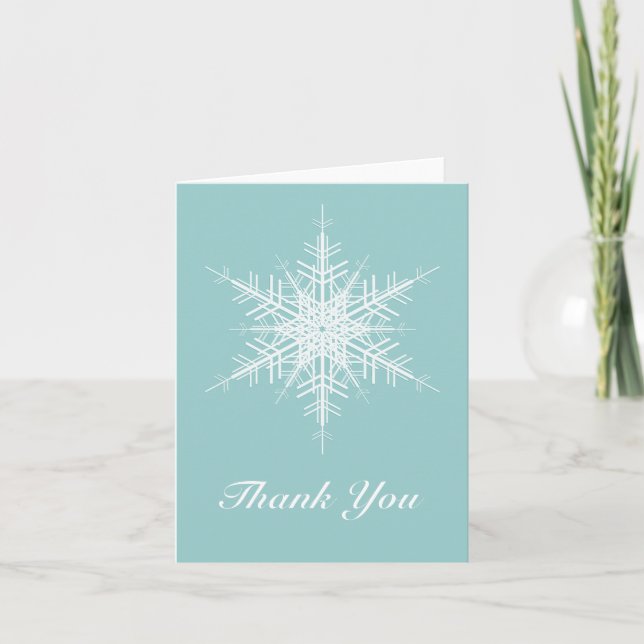Snowy Turquoise Thank You Card (Front)