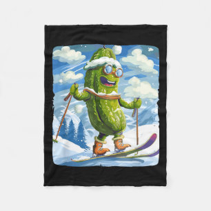 Snowy vacation with cross-country skiing for fleece blanket