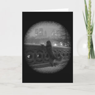 Snowy View from Bow Bridge in Central Park Card