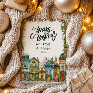 Snowy Village Christmas Holiday Card