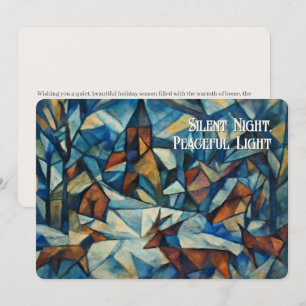 Snowy Village Cubist Expressionism Classic Flat Holiday Card