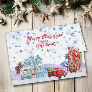 Snowy Village from Colorado Christmas Card