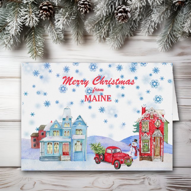 Snowy Village from Maine Christmas Card (Creator Uploaded)