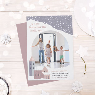 Snowy Village   Photo Holiday Moving Announcement