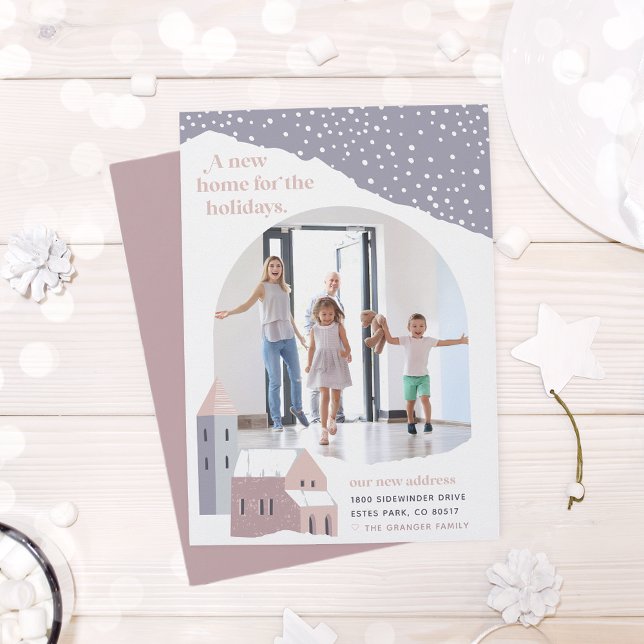 Snowy Village | Photo Holiday Moving Announcement (Creator Uploaded)