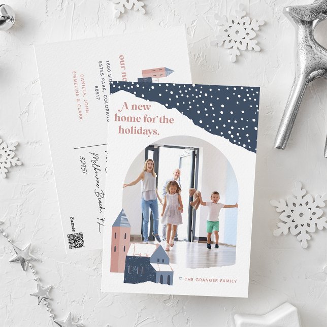 Snowy Village | Photo Holiday Moving Announcement (Creator Uploaded)