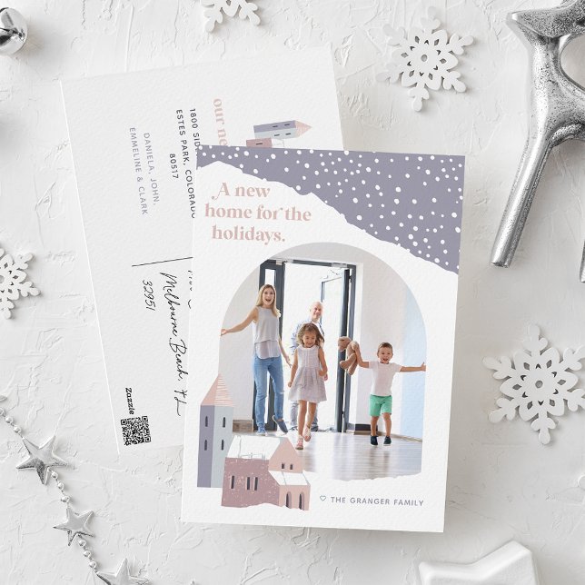 Snowy Village | Photo Holiday Moving Announcement (Creator Uploaded)