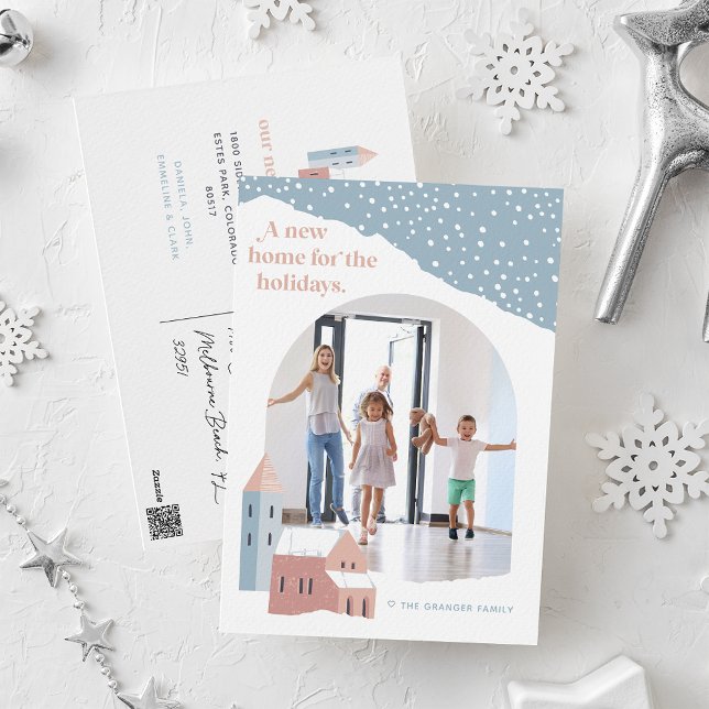 Snowy Village | Photo Holiday Moving Announcement (Creator Uploaded)