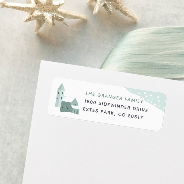Snowy Village Return Address Label (Creator Uploaded)