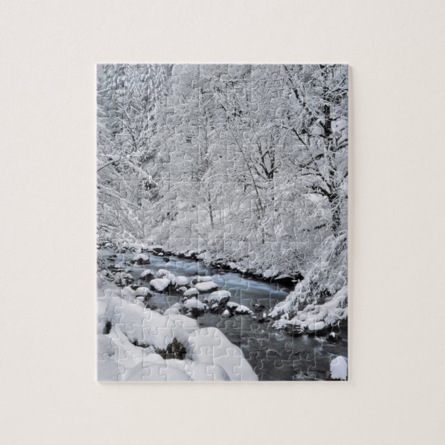 Snowy white creek scenic, Oregon Jigsaw Puzzle (Vertical)