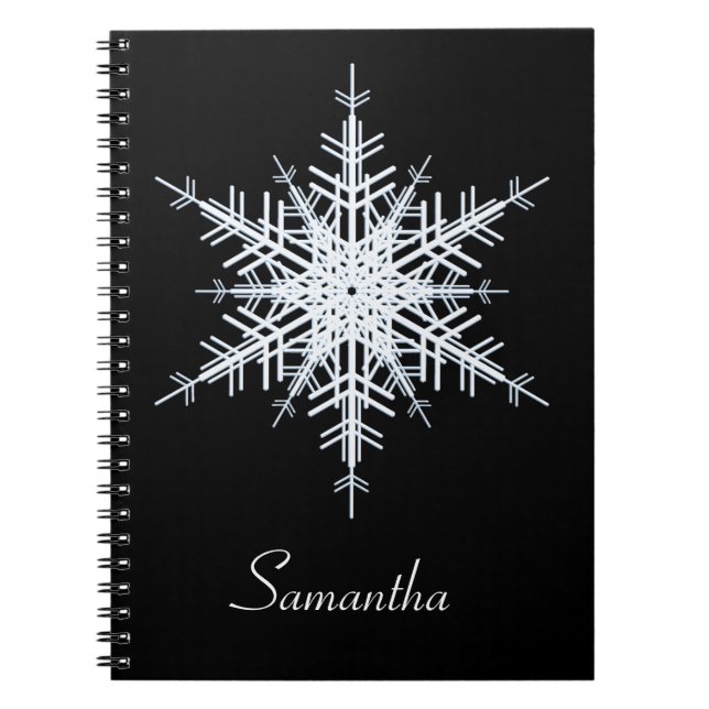 Snowy White Snowflake Notebook (Front)
