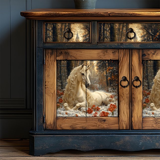 Snowy White Unicorn Winter Fairytale Castle Magic Tissue Paper (Creator Uploaded)