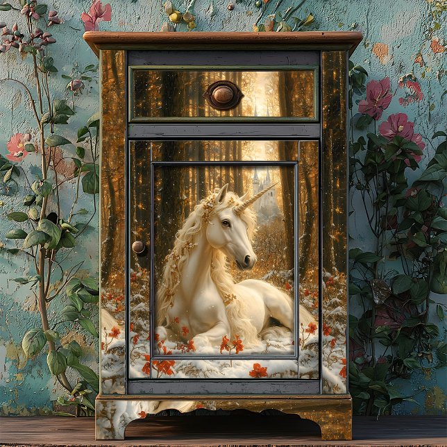 Snowy White Unicorn Winter Fairytale Castle Magic Tissue Paper (Creator Uploaded)