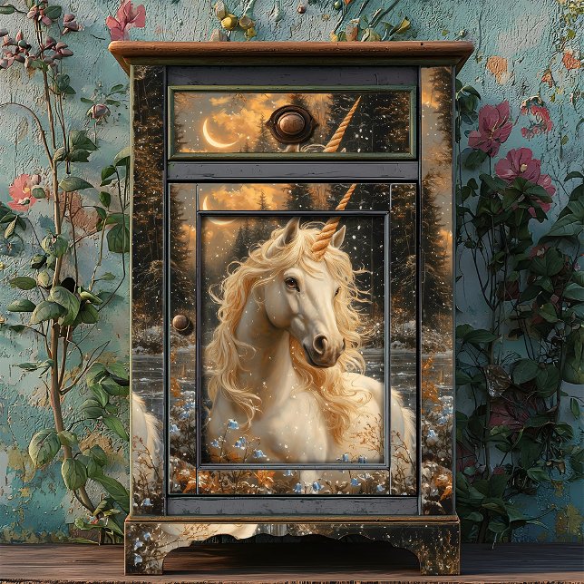 Snowy White Unicorn Winter Fantasy Woodland Fairy Tissue Paper (Creator Uploaded)