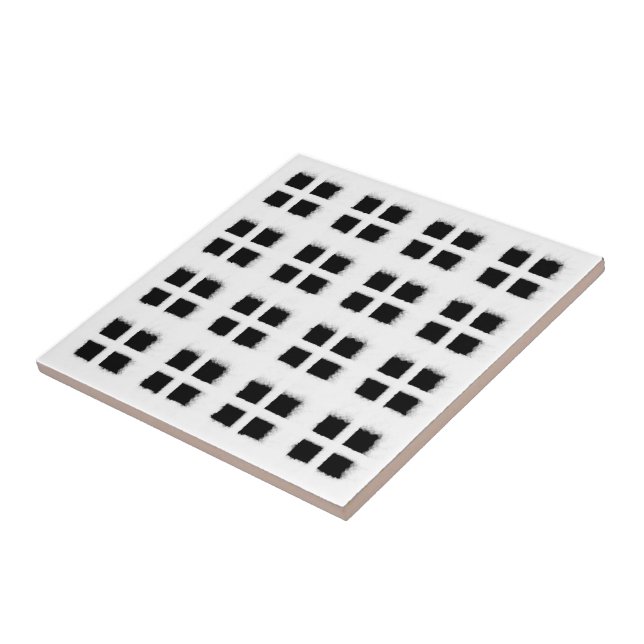 Snowy White Window Frames With Black Panes Design  Ceramic Tile (Side)