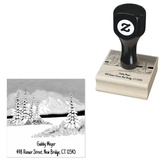 Snowy Winter 2 x 2 Rubber Stamp (Stamped)