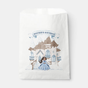 Snowy Winter African American Princess Birthday Favour Bag