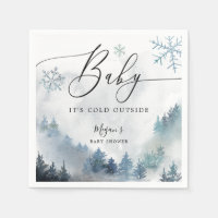 Snowy Winter Baby Shower Blue Snowflakes