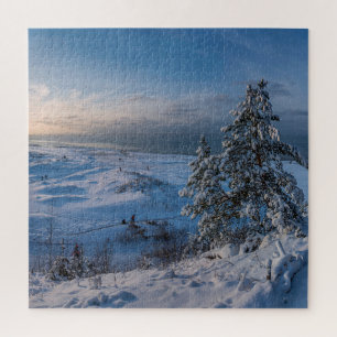 Snowy winter Baltic sea coast Jigsaw Puzzle