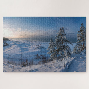 Snowy winter Baltic sea coast Jigsaw Puzzle