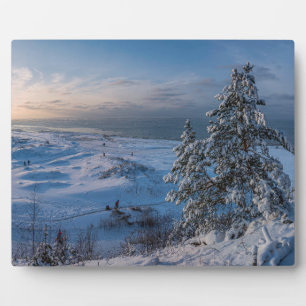 Snowy winter Baltic sea coast Plaque